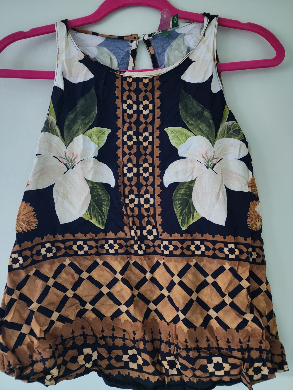 FARM Rio Top with White Lily Print